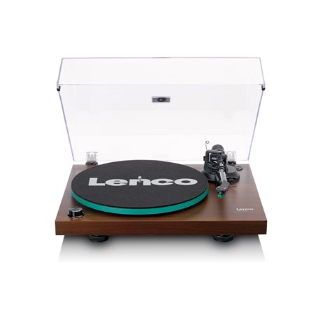 Lenco LBT-225WA - Tourne-disque à courroie avec Bluetooth® et anti-patinage - Tourne-disque avec plateau en verre - Marron foncé