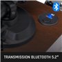 Lenco LBT-225WA - Tourne-disque à courroie avec Bluetooth® et anti-patinage - Tourne-disque avec plateau en verre - Marron foncé
