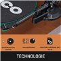 Lenco LBT-225WA - Tourne-disque à courroie avec Bluetooth® et anti-patinage - Tourne-disque avec plateau en verre - Marron foncé