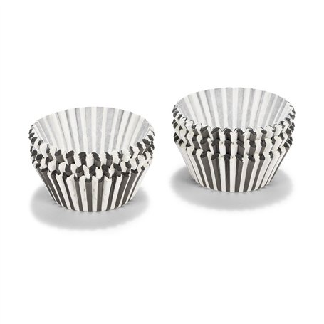patisse 01734 Lot de 200 Caissettes à Cupcakes Papier Sulfurisé Rayé Noir et Blanc 5 cm