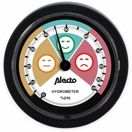 Alecto Hygromètre WS-05 - mesure l'humidité relative - sans piles - pour une utilisation en intérieur - analogique - 60mm ⌀ - no