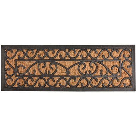 Esschert 's Design RB168 Paillasson en Caoutchouc et Fibre de Coco Noir/Marron 75 x 25 cm