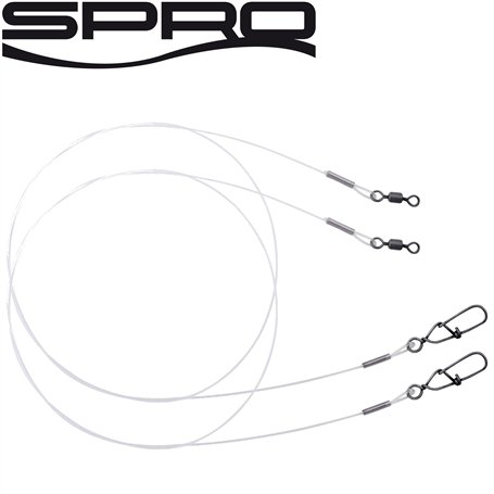 Spro Matt Black Leader Fluoro - 2 bas de ligne en fluorocarbone pour la pêche au lancer
