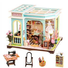 TOPBSFARNY Accessoires de maison de poupée en bois, kit de maison miniature à faire soi-même pour adultes, kit de maison de cout TOPBSFARNY Accessoires de maison de poupée en bois