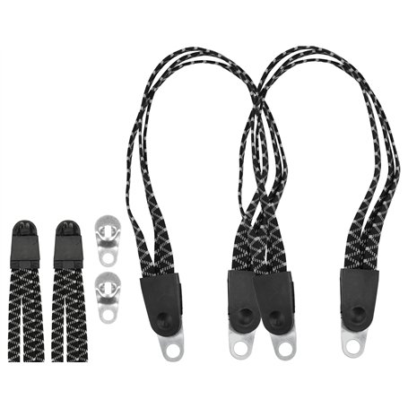 Reliures rapides robustes pour vélo avec crochets en métal I 2 pièces noir élastique