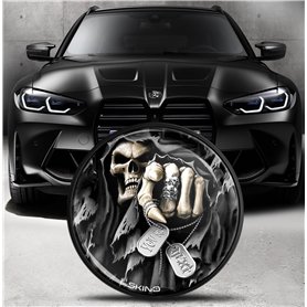 Biomar Labs Compatible avec BMW Emblème 51148132375 Plaque pour Avant Capot Arrière Coffre 82mm Crâne EO 30