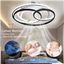 Plafonnier LED Moderne à Intensité Variable avec Ventilateur