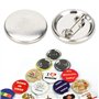 100 Pcs Badges Personnalisés, Jeux de Badges Méta Lliques Broche de Bouton D'insigne Kit de Broche de Bricolage Vierge Médaille 
