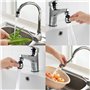3 Pièces Robinet d'eau pivotante,Tête De Robinet De Cuisine Mobile 360 Degrés,2 Modes Réglable Douche Tête Filtre Pulvérisateur,