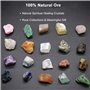 Nicoone 20 Pièces/Ensemble Ensembles de Cristaux Guérison Pierres Précieuses Minérales Naturelles Roches Géologie Éducation Spéc