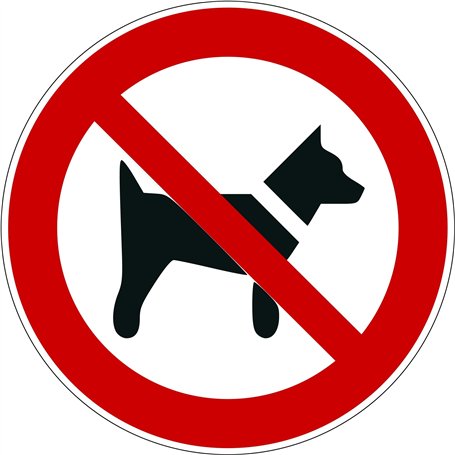 Interdit aux chiens - Diamètre de 200 mm