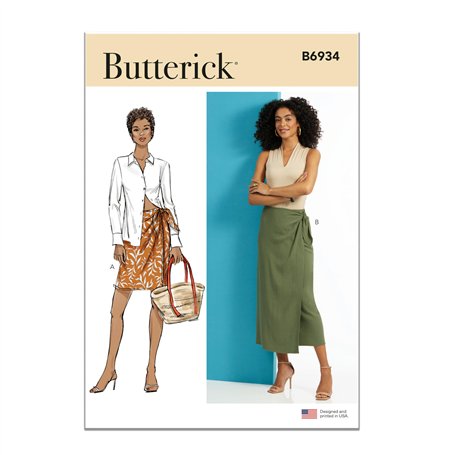 Butterick B6934A Jupe portefeuille pour femme en deux longueurs A (XS-S-M-L-XL-XXL)