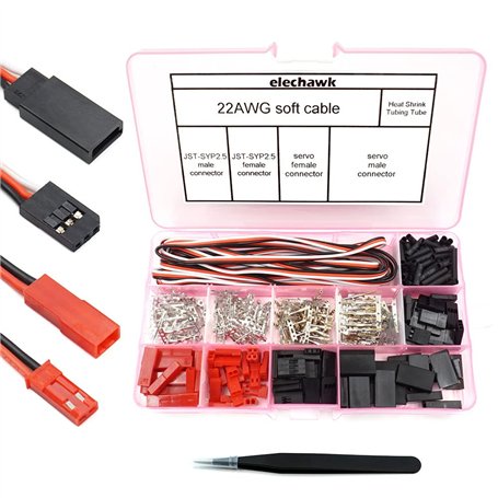 Lot de 40 connecteurs servo RC mâles et Femelles compatibles JST SYP Futaba pour Hitec Spektrum