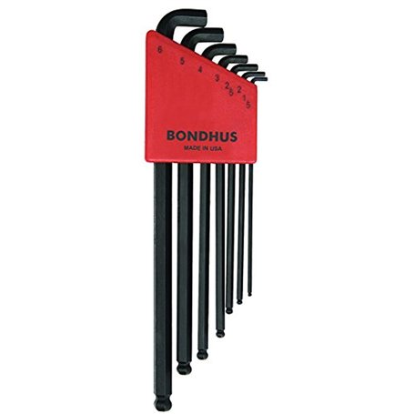 Bondhus SBLX7M 16592 Lot de 7 clés métriques courtes à tête ronde