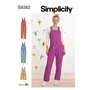 Simplicity Patron de couture S9382 Salopette pour femme avec taille surélevée et attaches dans le dos