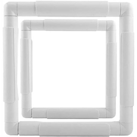 Smavles Cadre de Point de Croix 2 Pièces Cadre de Broderie Cerceau Broderie Plastique