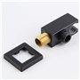 Support de douchette avec coude de raccordement mural 1/2", laiton, noir mat