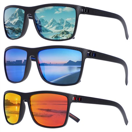 Lot de 3 paires de lunettes de soleil polarisées pour homme