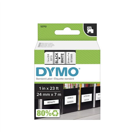 DYMO s0720930 Ruban D1 24 x 7 Noir/blanc
