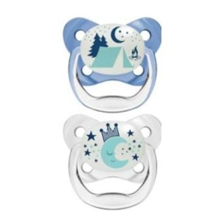 Dr. Brown's Advantage Lot de 2 tétines réversibles nocturnes en silicone Taille 2 6-18 m