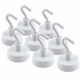 Lot de 8 crochets magnétiques compacts en émail blanc