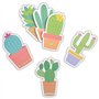 Paper Junkie Lot de 6 blocs de notes adhésives en forme de cactus pour fournitures de bureau, mémos adhésifs pour plantes, cadea