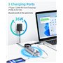 BYEASY Hub USB 3.0 13 Ports avec 10 Ports USB 3.0, 2 Ports de Charge USB A et 1 Port de Charge USB C, répartiteur USB avec Adapt