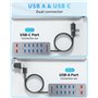 BYEASY Hub USB 3.0 13 Ports avec 10 Ports USB 3.0, 2 Ports de Charge USB A et 1 Port de Charge USB C, répartiteur USB avec Adapt
