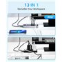 BYEASY Hub USB 3.0 13 Ports avec 10 Ports USB 3.0, 2 Ports de Charge USB A et 1 Port de Charge USB C, répartiteur USB avec Adapt