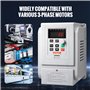 VEVOR Variateur de Fréquence 4 kW Convertisseur de Fréquence 5 CV 18 A 0-400 Hz VFD avec Entrée Monophasé Sortie Triphasé Régula