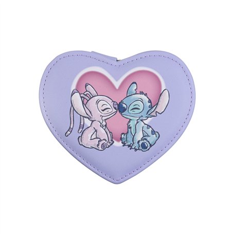 Disney Stitch & Angel Boîte à bijoux avec fermeture Éclair Motif cœur