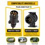 DRIVEGEAR Kit Feux Remorque Magnétiques 7 Broches avec Adaptateur 13-7 – Éclairage Remorque Puissant – Fixation Forte – Câble 7m