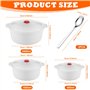 HEKOBAG 3 Pièces Cuiseur Vapeur Micro-Ondes avec Couvercle 2400/1600/900ml Cuiseur Vapeur Micro-Ondes pour Cuisine de Cuisson Va