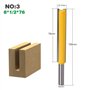 Gasea 3pcs 8mm Flush Trim Router Bits Extra Long Mèches Carbide Router Bits à Bois Fraise à Menuiserie Outil de Woodworking Cutt