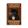 KAIYAYA Affiche Vintage Chat de Café
