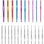 Anpro Set de Crochets en Aluminium Tricot Outils 100 PCS Accessoires à Tricoter avec Trousse En Cuir Rose