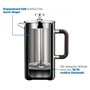 ecooe Cafetière de Presse Française de 1500ml / 50 oz en Acier Inoxydable pour la Maison, le Bureau et Plus