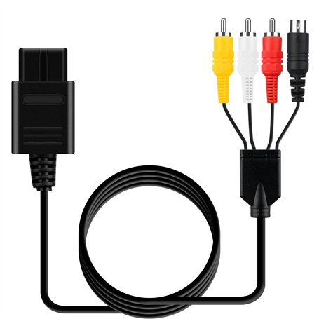 OSTENT Câble Vidéo HD Vidéo Composite S-Vidéo RCA AV Compatible pour Nintendo 64 N64 SNES SFC NGC
