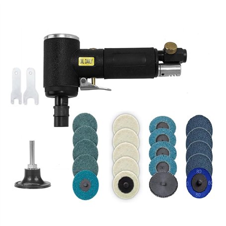 Meuleuse d'angle à air comprimé - Polisseuse et ponceuse pour métal et bois - Meuleuse à tige - Modèle coudé à 90°