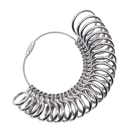 NIUPIKA - Outil pour mesurer la taille des doigts - Tailles du Royaume-Uni de A à Z - En acier inoxydable