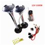 YIYDA Car Horn klaxon de camion 150DB klaxon d'air de voiture Chrome Zinc double trompette corne d'argent avec compresseur 12V h