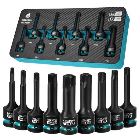 LIBRATON Jeu de Douilles Torx Embouts à Chocs