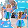 PQETBV Costumes de Licorne pour Enfants, Deguisement Licorne Fille Princess Enfant, Robe Princesse Fille pour Carnaval Fête Anni