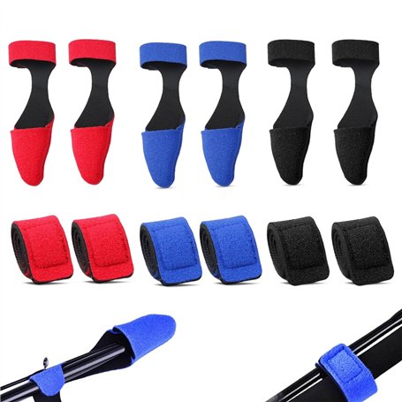 RFYTDCF Lot de 12 sangles pour canne à pêche - Antidérapantes - Réglable - Bande Velcro - Pour canne à pêche - Accessoire de pêc