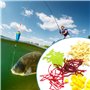 Lot de 210 leurres de pêche réalistes - Vers artificiels - En caoutchouc - Pour truite, brochet, sandre - Pour eau salée et eau 