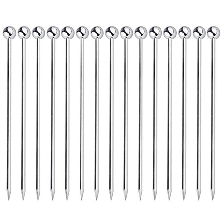 Dylan-EU 15 Pièces Pics à Cocktail 108 mm Cure-dents en Acier Inoxydable Bâtons de Cocktail Pour Fête Anniversaire Apéritif Frui