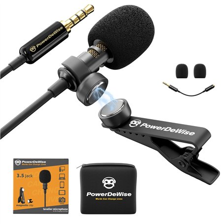 Professionnelle Lavalier Lapel Microphone Omnidirectionnel avec système Easy Clip on