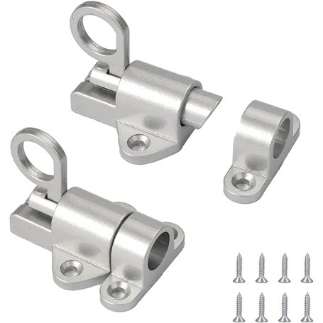 Lot de 2 Verrous de Porte à Ressort Automatique avec vis et Tournevis pour Fenêtres Portes Darmoire Portes de Balcon Portes de J