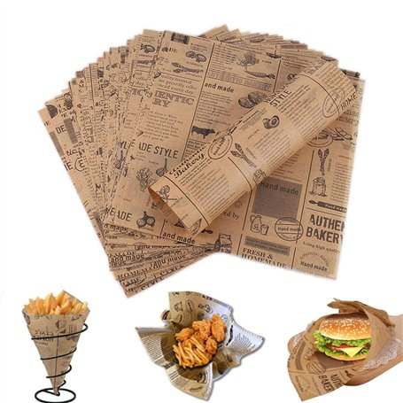 100 Feuilles Papier Emballage Alimentaire