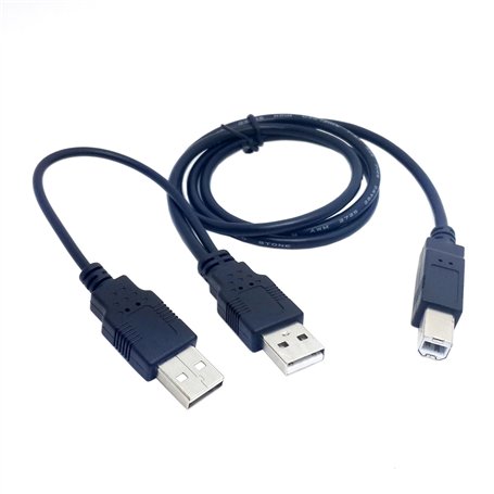 cablecc USB 2.0 mâle vers standard B mâle Y mâle 80 cm pour imprimante et scanner et disque dur externe